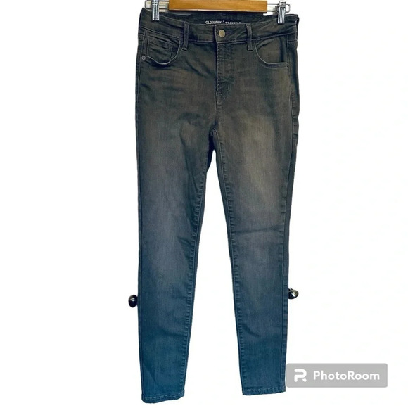 Old Navy Rockstar with Built In Sculpt Skinny Jeans in Gray Denim Size 8 - Picture 1 of 10